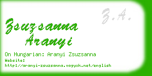 zsuzsanna aranyi business card